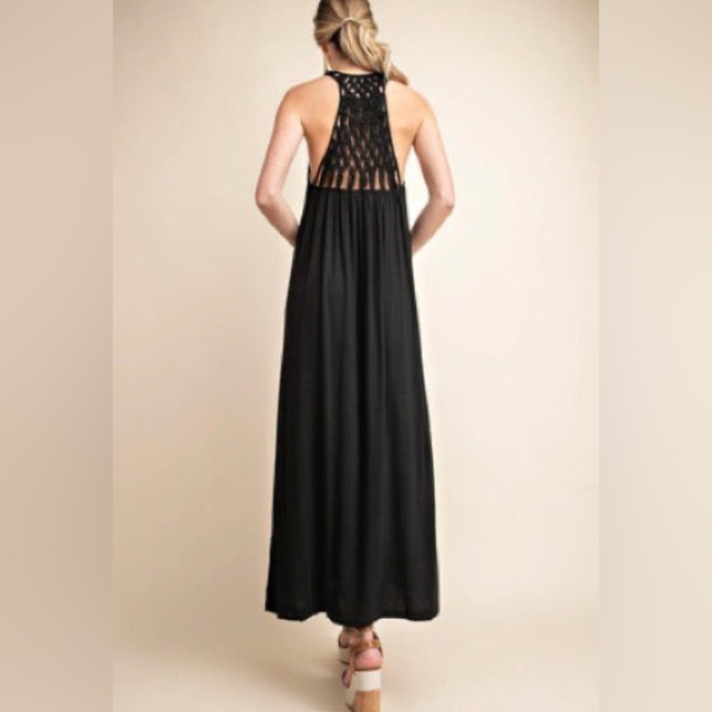 NWT Ankle-Length Black Beauty Back Dress